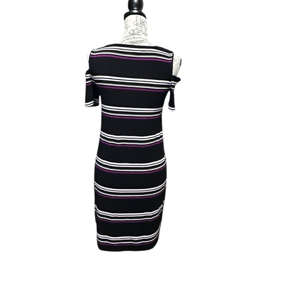 WHBM Stripe Cold Shoulder Jersey Knit Dress Size XS - Picture 4 of 7